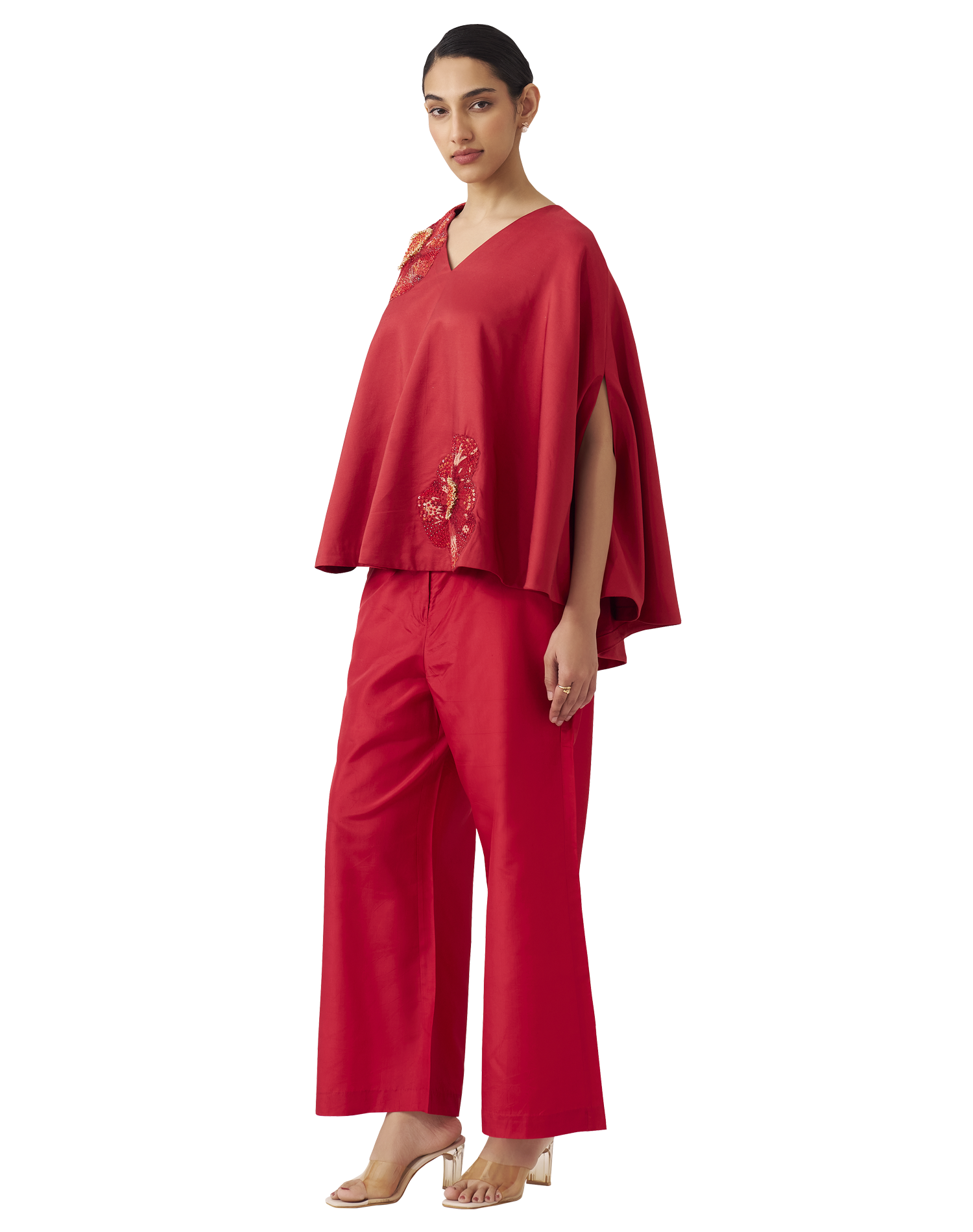 CARMINE POPPY CO-ORD SET