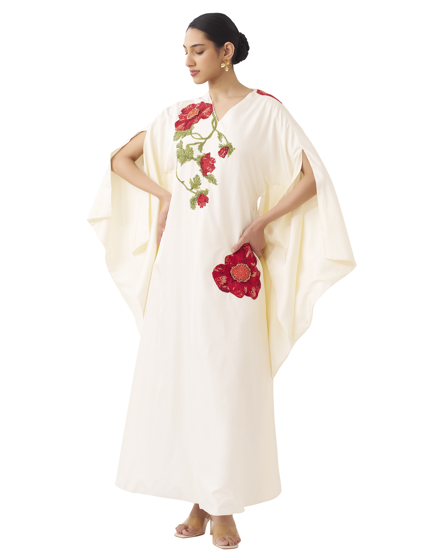 CALIFORNIA POPPY KAFTAN DRESS