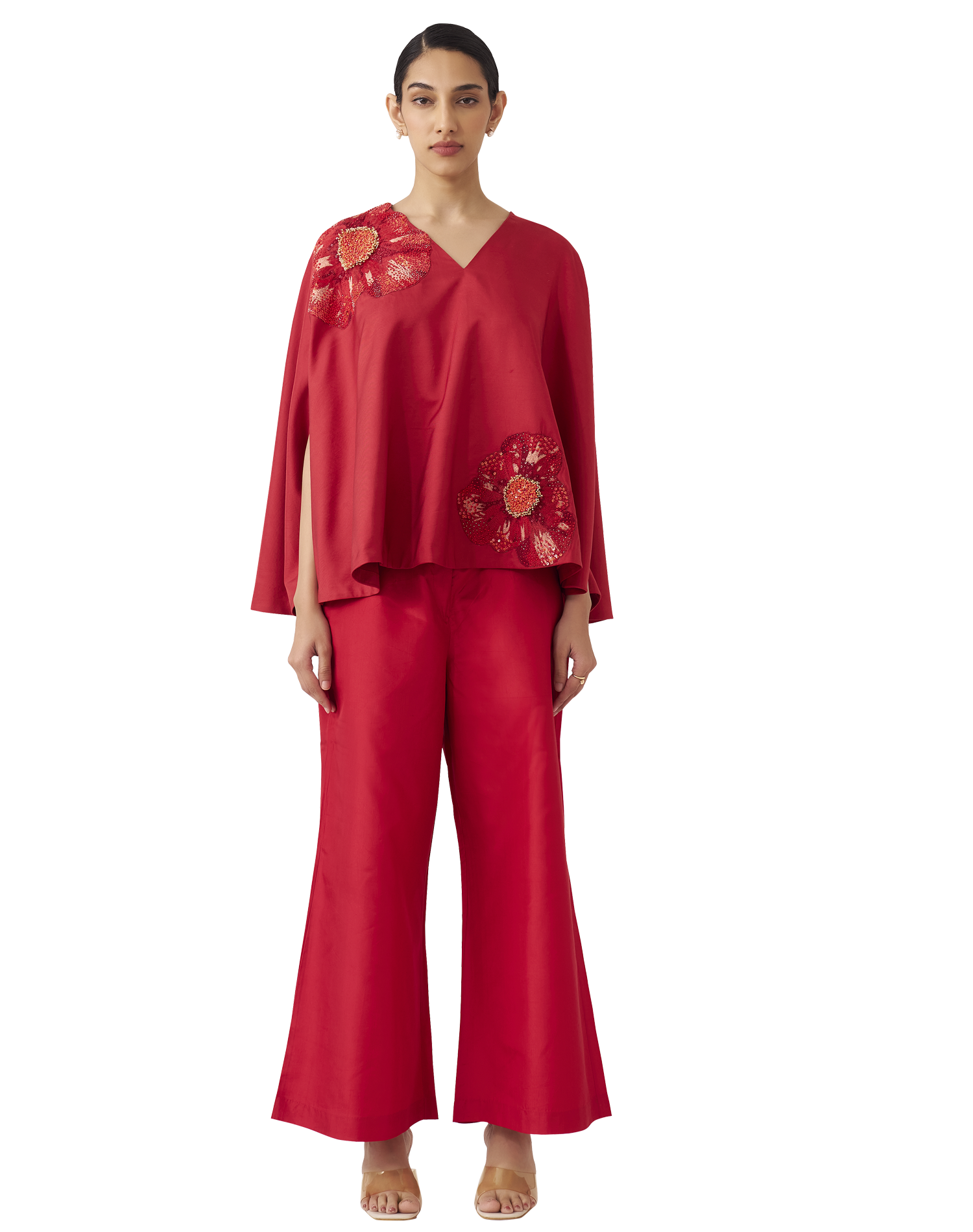 CARMINE POPPY CO-ORD SET