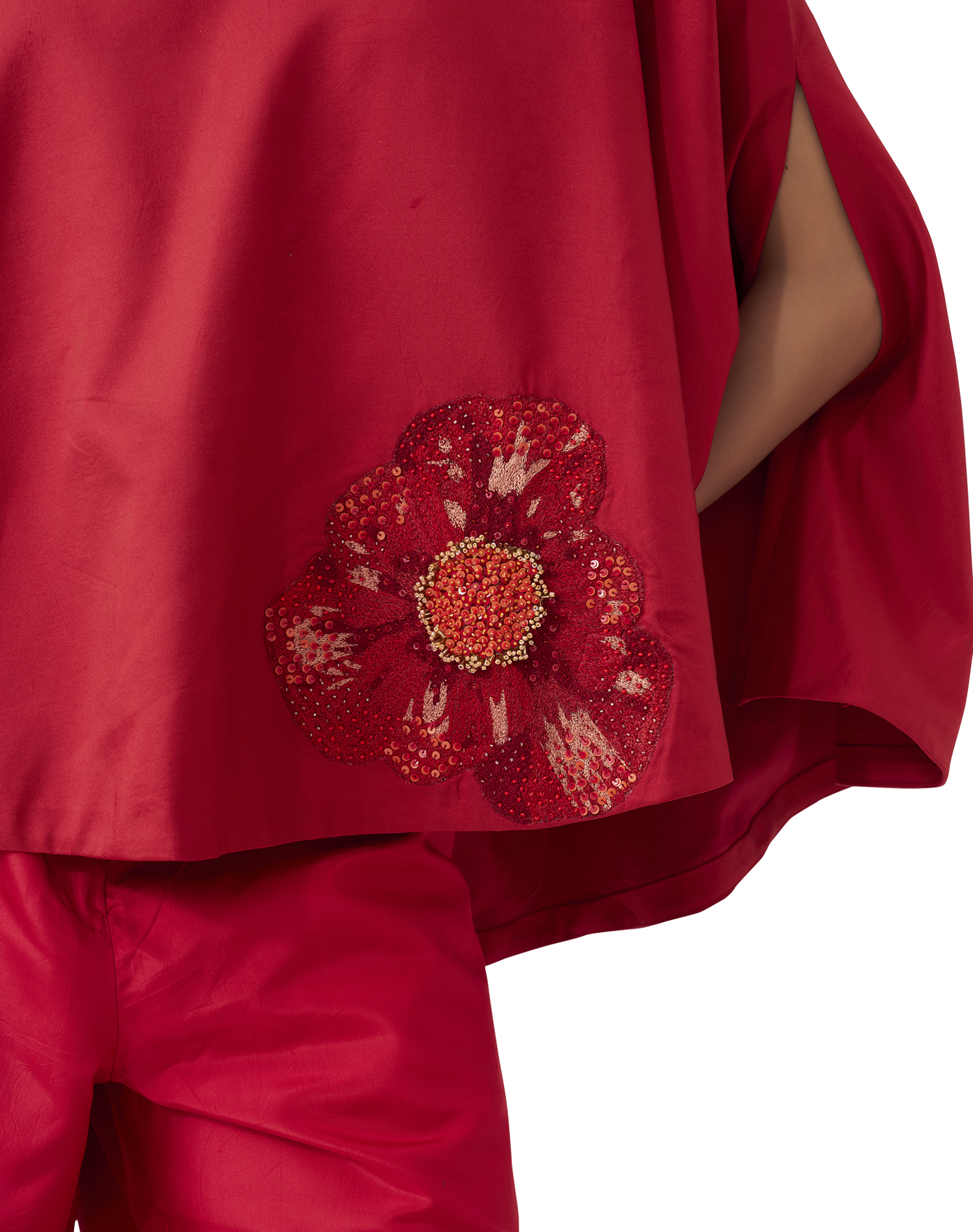 CARMINE POPPY CO-ORD SET