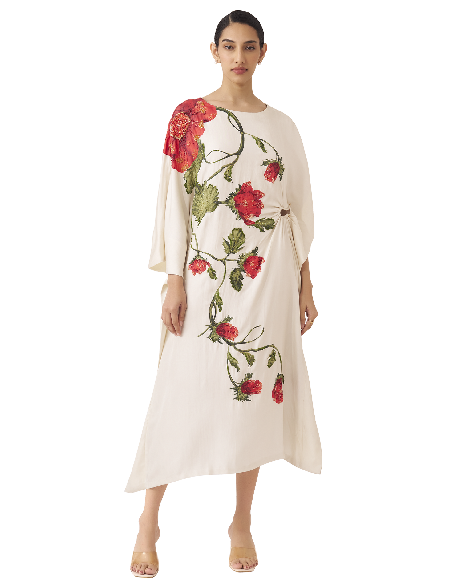 FLORAL STATEMENT KAFTAN DRESS