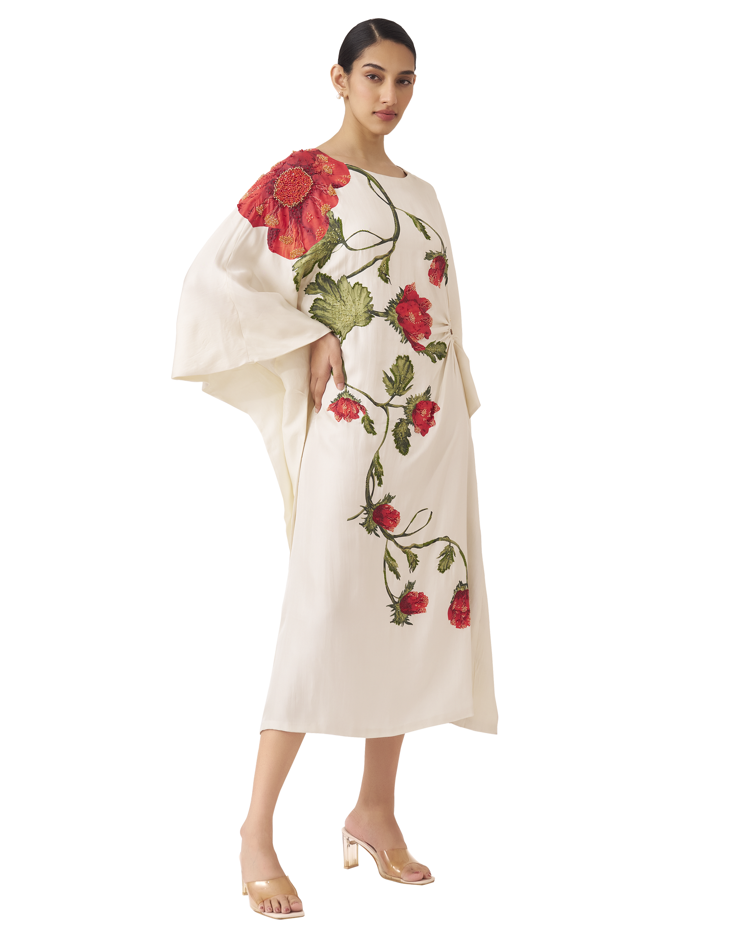 FLORAL STATEMENT KAFTAN DRESS